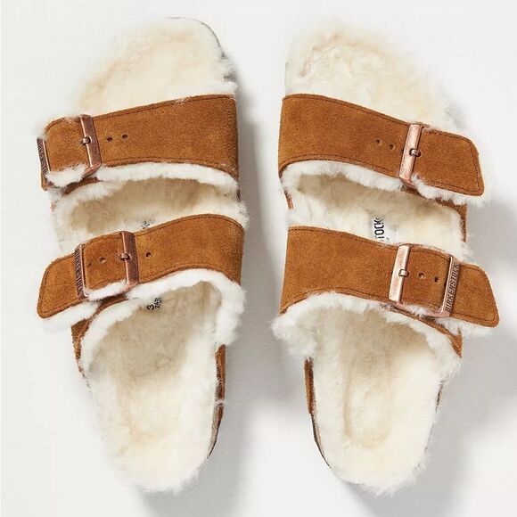 New Birkenstock Arizona Shearling-Lined Sandals - Picture 3 of 8